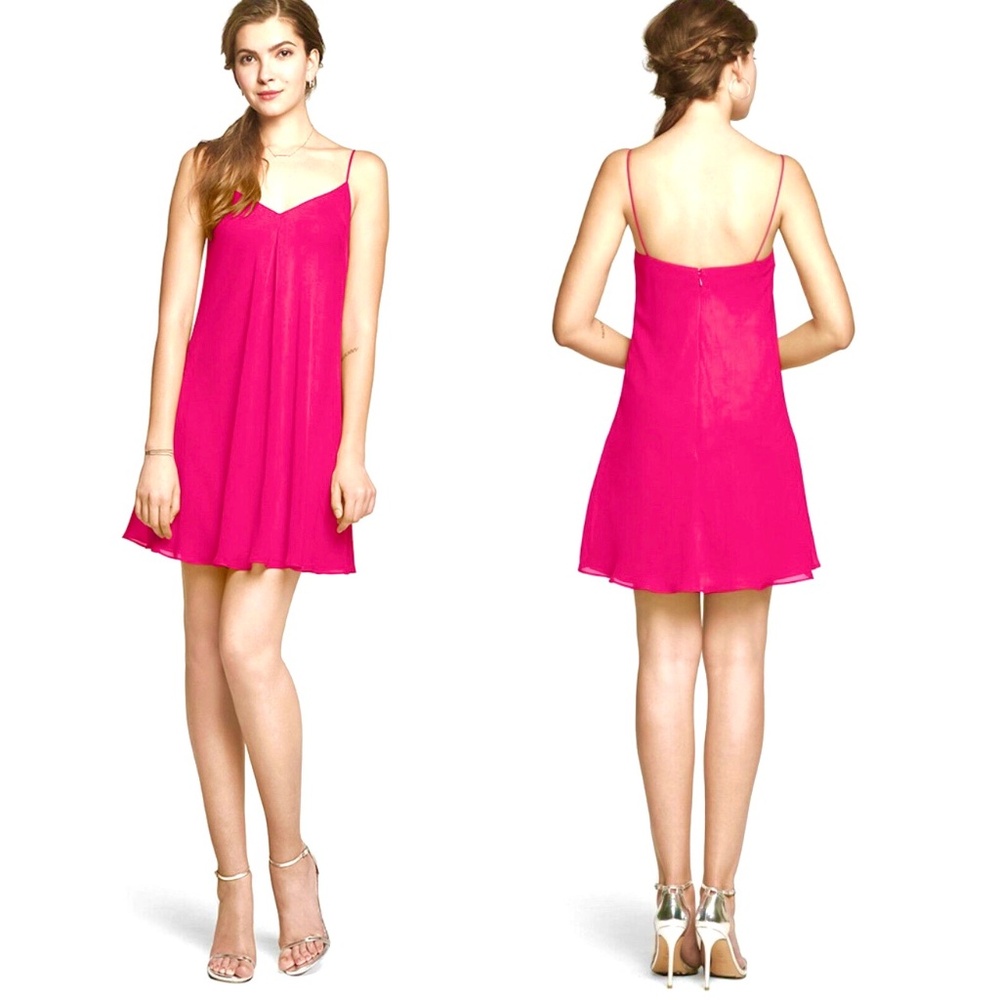 D.Tutera/Gather&Gown Chiffon Baby Doll Mini Bridal/Party/Prom Dress~Hot Pink~8